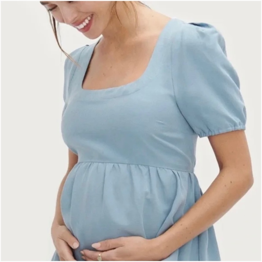 Hatch Maternity Dress: The Tisha Dress - Blue Sky / 0